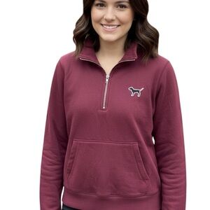 PINK Victoria's Secret Burgundy Half-Zip Sweatshirt